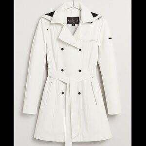 London Fog Classic Rain Trench Coat – Stone Ivory, Size M